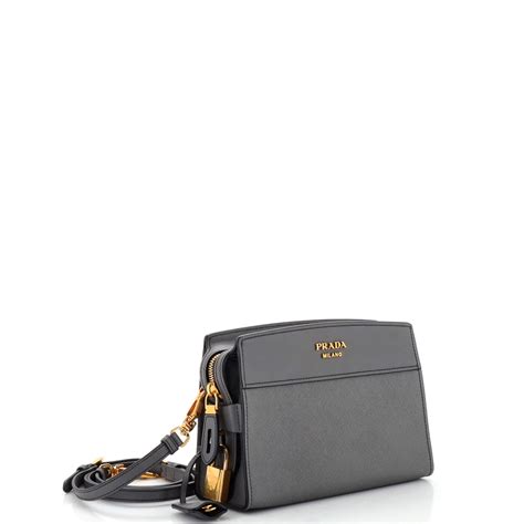 Prada Saffiano & City Calf Esplanade Crossbody Bag 